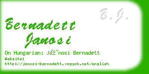 bernadett janosi business card